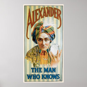 Poster Alexander ~ Mentalista Physics Vintage Anúncio Mág