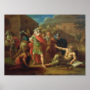 Póster Alexander o excelente visita Diogenes em Corinth