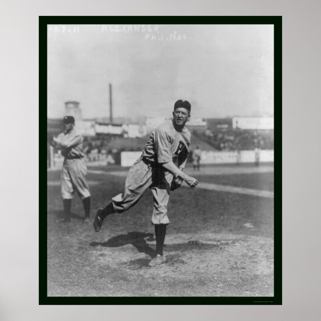 Póster Alexander Phillies Baseball em 1915 (Frente)