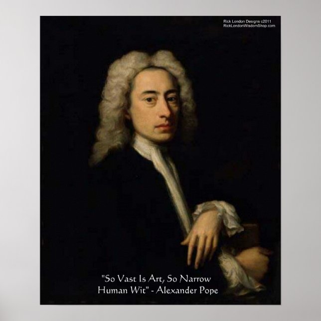 Póster Alexander Pope "Arte Vs Espírito" Citações de Sabe (Frente)