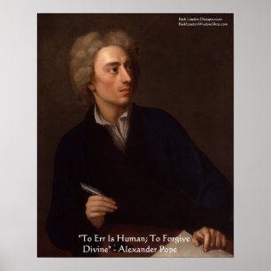 Poster Alexander Pope "Errar é Humano" Citação de Sabedor
