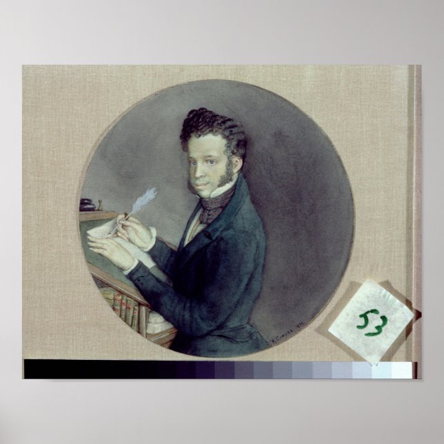 Póster Alexander Pushkin no Trabalho, 1899 (Frente)