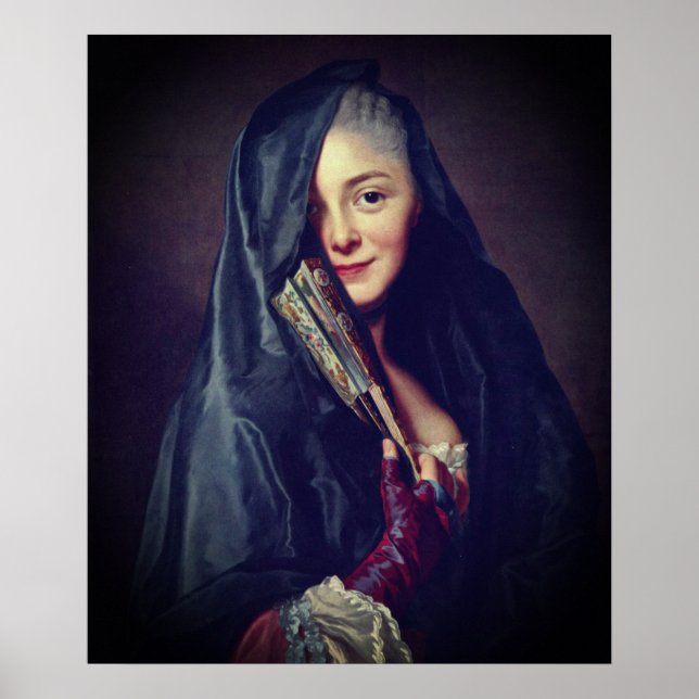 Poster Alexander Roslin - A dama com um ventilador (Frente)