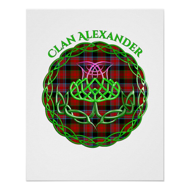 Póster Alexander Scottish Tartan Celtic Thistle (Frente)
