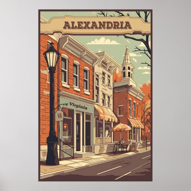 Poster Alexandria, Virginia, EUA, Viagem (Frente)