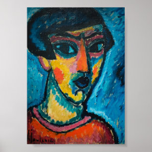Poster Alexeij Jawlensky Kopf Em Blau, Arte