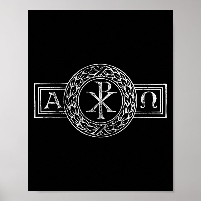 Poster Alfa e Omega Chi e Rho Xp Jesus Cristo Christi (Frente)