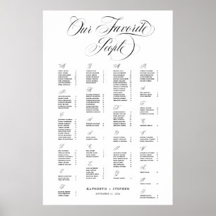 Poster Alfabética Nosso Casamento Elegante De Pessoas Fav