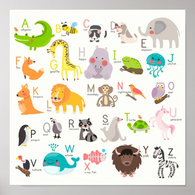 Poster Alfabeto Animal Cugado (Frente)