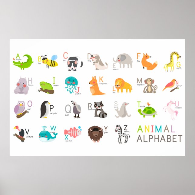 Poster Alfabeto Animal Cugado (Frente)