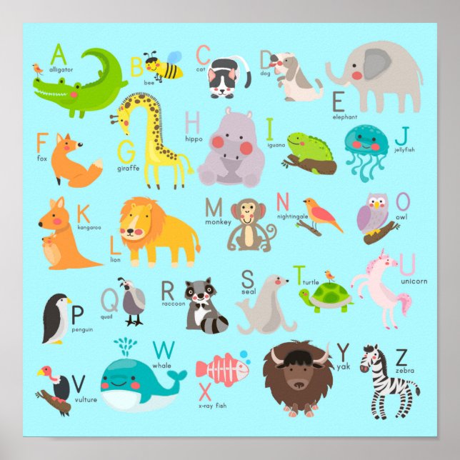 Poster Alfabeto Animal Cugado (Frente)