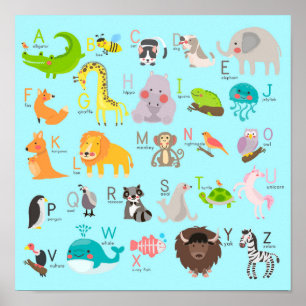 Poster Alfabeto Animal Cute