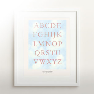 Poster Alfabeto – Arte de Parede ABC do Berçário Blush (2