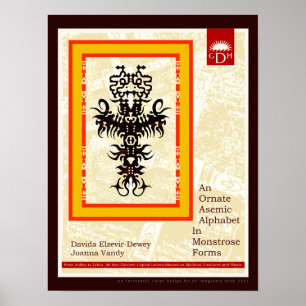 Póster Alfabeto Asêmico Ornamentado em Formas Monstruosas