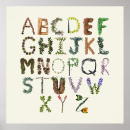 Poster Alfabeto Botânico - Fonética ABC da Natureza 