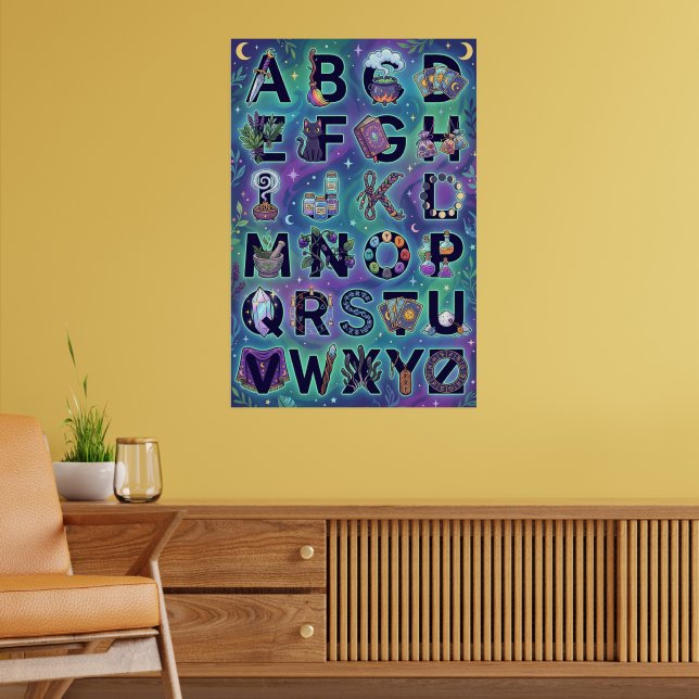 Poster Alfabeto Bruxo de A-Z  (Sala de Estar 2)