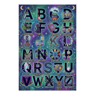 Póster Alfabeto Bruxo de A-Z
