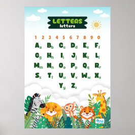Poster Alfabeto com Animais Fofos