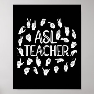 Poster Alfabeto da Língua de Sinais Americana Professora