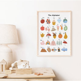 Poster Alfabeto de A a Z Infantil Educativo