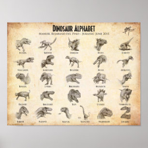 Póster alfabeto dinossauro