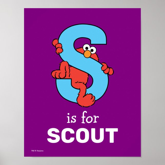 Poster Alfabeto do Elmo | S Azul (Frente)