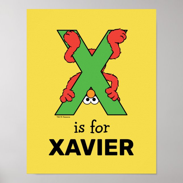 Poster Alfabeto do Elmo | X Verde (Frente)