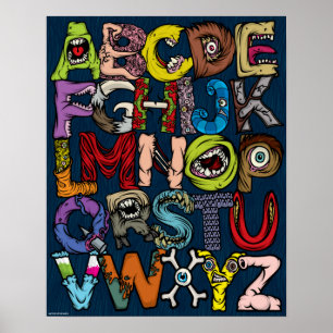Póster Alfabeto do monstro