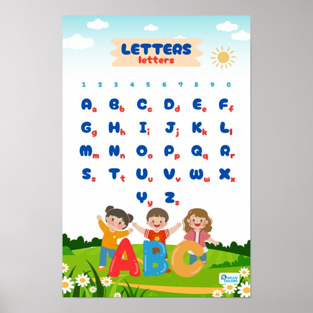 Poster Alfabeto e Números Educacionais (Frente)