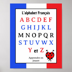 Poster Alfabeto Francês para Crianças