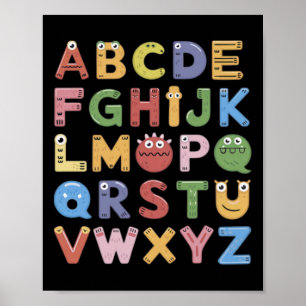 Poster Alfabeto Monstro Fofo Abc Fantasia Halloween Profe