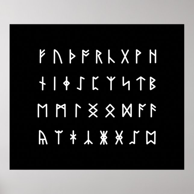 Poster Alfabeto Runic [Futhorc] (Frente)