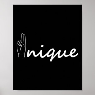 Poster Alfabeto Único ASL Alfabeto Americano Sing Languag