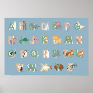 Poster Alfabetos Animais