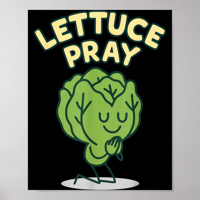 Poster Alface Reze Piada Engraçada Cristã Fé Humor (Frente)