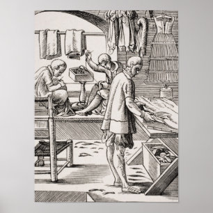 Póster Alfaiate, reprodução de um woodcut