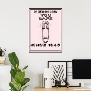 POSTER ALFINETE DE SEGURANÇA RETRÔ 