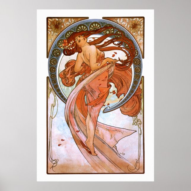 Póster Alfons Mucha: Dança (Frente)