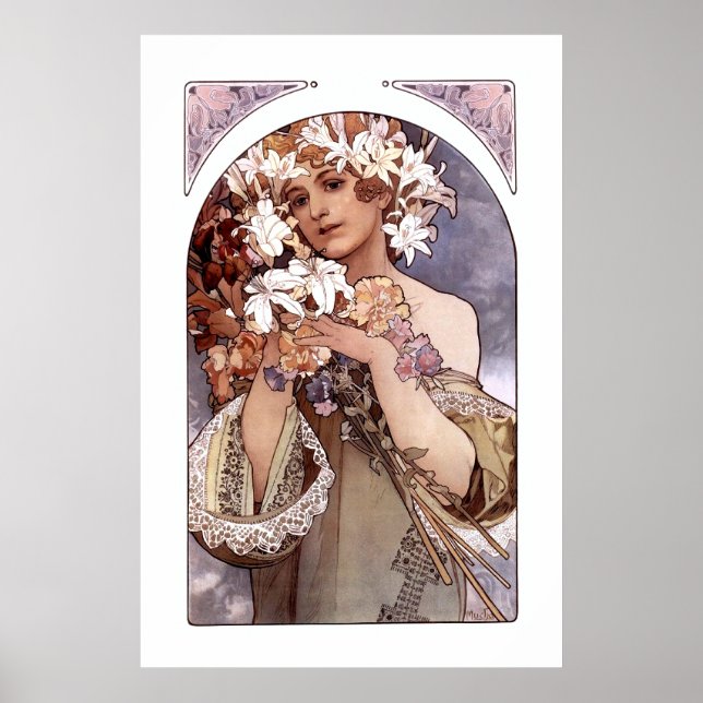 Poster Alfons Mucha: Flor (Frente)