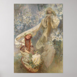 Poster Alfons Mucha - Madonna dos lírios 1905