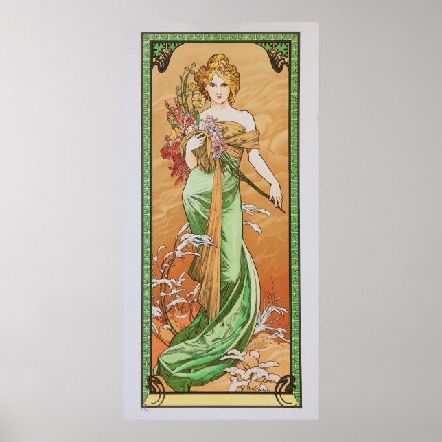 Poster Alfons Mucha - Primavera 1900 (Frente)