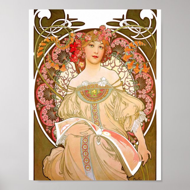 Poster Alfons Mucha Reverie (Frente)