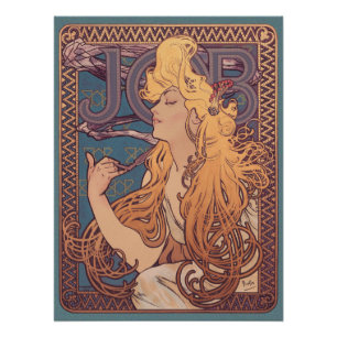 Póster Alfonse Mucha Job Art Nouveau mulher