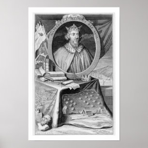 Póster Alfred o Excelente (849-99) Rei de Wessex, gravado
