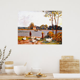 Poster Alfred Sisley art: Pelo rio Loing,