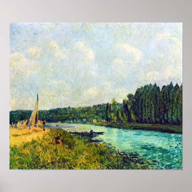 Póster Alfred Sisley - As margens do Oise (Frente)