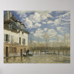 Poster Alfred Sisley Boat na inundação de Port Marly