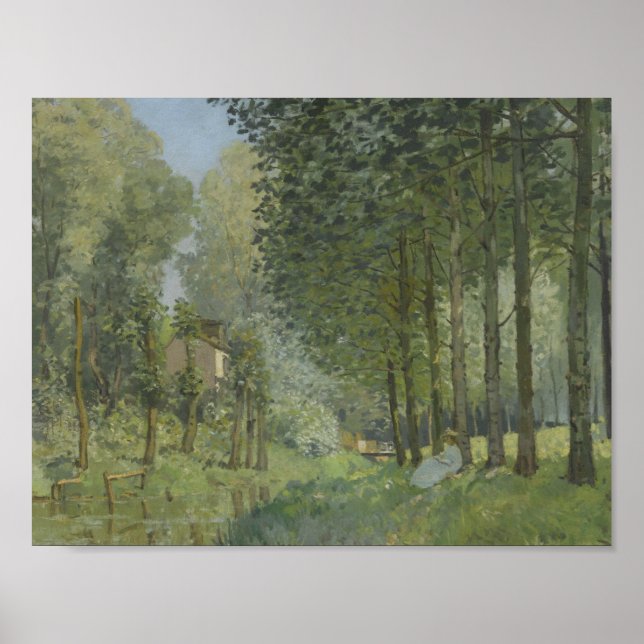 Poster Alfred Sisley - Descanse ao longo da Corrente (Frente)