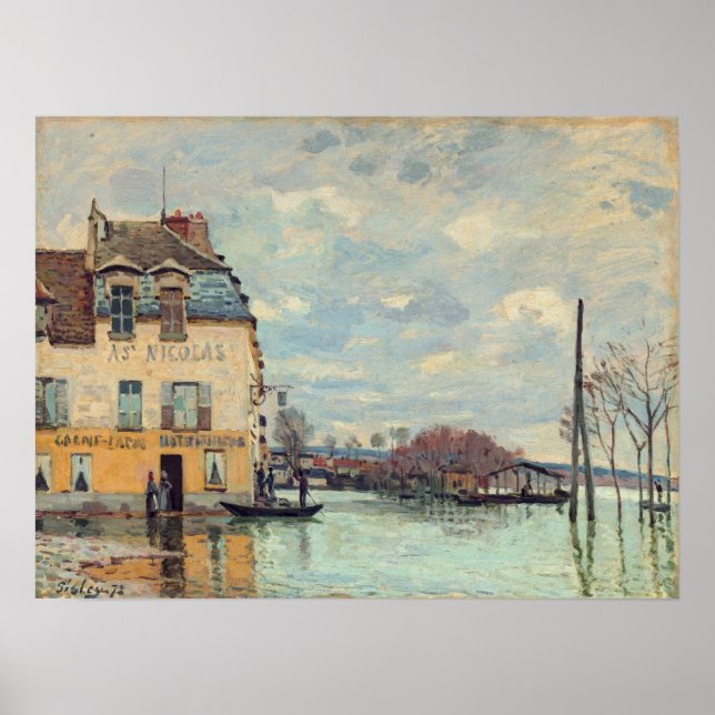 Poster Alfred Sisley - Inundações em Port-Marly 1872 (Frente)