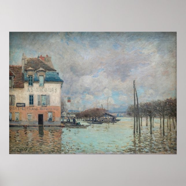Poster Alfred Sisley - Inundações em Port-Marly 1876 (Frente)